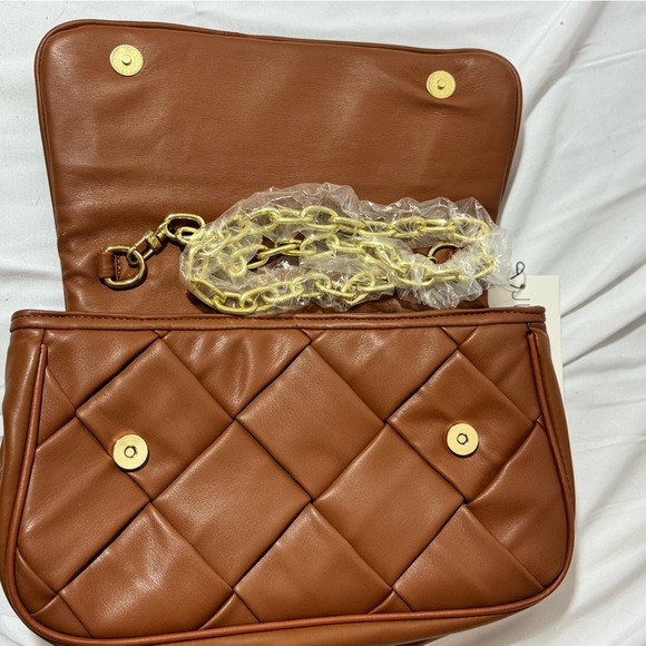 Jules Kae Lillian crossbody or clutch Purse, Butter soft Vegan leather camel - Picture 9 of 13